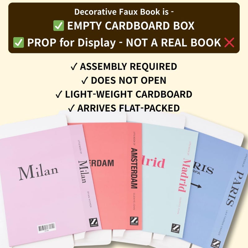 PROBENEX Pastel Medium | 4 PCS Faux Decorative Books for Home Decor | Not Real Books (Cardboard Boxes) | Coffee Table, Shelf Styling & Modern Aesthetic Accent Pieces for Living Room, Office - Image 3